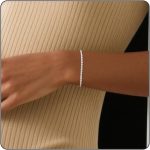 Adjustable Tennis Bracelets for Women Gold/Silver Dainty 14K Gold Plated Cubic Zirconia Bracelets for Women CZ Bling Diamond Bracelet for Prom Wedding 6.7-7.7Inch