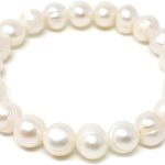 1PCS Simple Stylish Fresh Water Pearl Bracelet Stretch Pearl Bracelet Valentine's Day Thanksgiving Christmas Birthday Gift - with a Drawstring Bag
