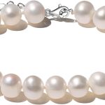 Natural Pearl Bracelet for Women, Freshwatet/Saltwater Cultured Pearls, Elegant Jewelry Gift for Women for Anniversaries, Birthdays, Mother's Day, White/Black Pearl