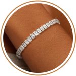 Silver Gold Tennis Bracelets for Women Trendy Non Tarnish Stackable Cubic Zirconia Diamond Bracelet Stack Dainty 14K Gold Plated Bracelets for Wedding Bridesmaid Prom Gold Jewelry 6.5-7.5 Inch