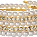 Imitition Pearl Stretch Bracelet Multilayer Crystals Pearl Elastic Bangle for Women Wedding Jewelry